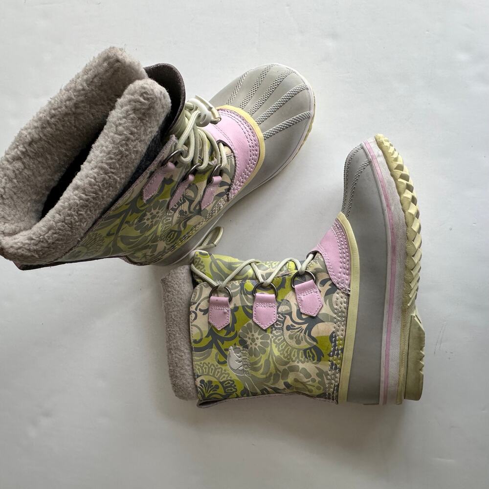 Sorel Yoot Pac Floral Pastel Winter Snow Boots - Size 4 - Picture 7 of 7